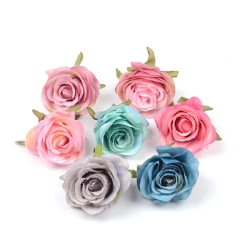 10шт 8 см, Изкуствена Коприна Розата е Цветето на Корона За Сватбена Украса на Дома САМ Scrapbooking Ръчно изработени плавателни съдове Аксесоари Фалшиви цветя