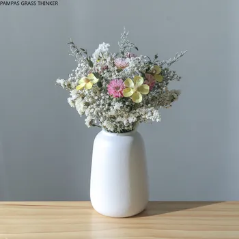 200 грама Безплатна доставка коледен декор сухи цветя смесени букети от сухи естествени цветя букет Без Вази