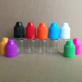 2000 бр./ лот, 5 ml Пластмасова бутилка PET-краен с защитно покритие за деца и дълъг тънък фитил, бутилки за Многократна употреба за лак за нокти E Juice
