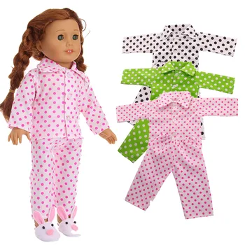 3 цвят на Пижама стоп-моушън Дрехи са Подходящи за 18 Inch Кукли на Нашето Поколение за Коледен Подарък Chrid