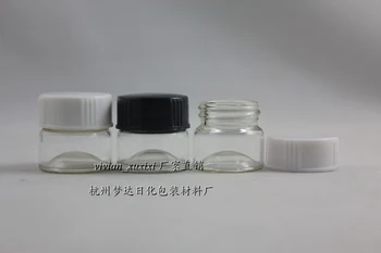 50 бр. на едро 5 г прозрачна стъклена банка за крем с черен или бял капак, мини-стъкло е козметична банка 5 g проба или крем за очи