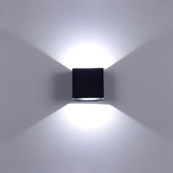 6 W лампа led алуминиева стенни лампа песен проект квадратна закрит нощна лампа декорация на стените в спалнята изкуство AC85-265V топла светлина