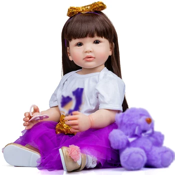 60 см цялото тяло силиконова кукла Момиче Кукла Реалистична Мека На Допир Кожа са подбрани Художествена Кукла Подаръци за Момичета