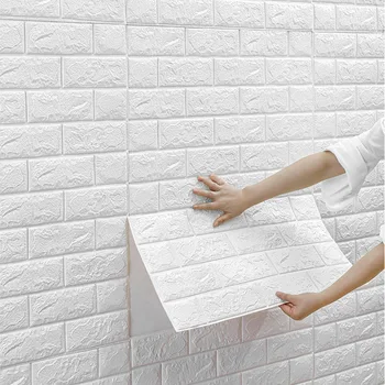 70x38 см 3D Стикери За Стена Самозалепващи Полистирен Тухлени Декор направи си САМ 3D Тапети Стенен Декор Хол Стикер на Стената за Детска Стая
