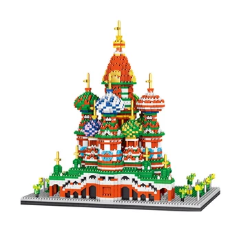 Lezi 8005 Световната архитектура на Катедралата св. Василий Църква Тухли 3D Модел на Мини Диамант градивните елементи на Играчки за Деца Подаръци