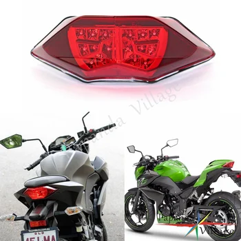 Papanda Мотоциклет Червена Леща LED Задна Светлина Стоп-Сигнал Индикатор за Kawasaki Z250 Z300 Ninja Ninja 250R 300R