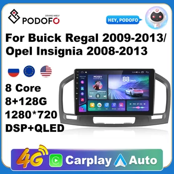 Podofo Авто Android CarPlay Радио Мултимедиен Плеър За Buick Regal 2009-2013/Opel Insignia 2008-2013 2 Din Авторадио Видео AI