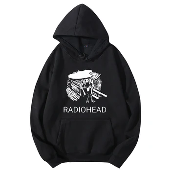 Radiohead Рок Група Качулки Инди-Kpop Фенове На Мъжки Блузи, Забавен Анимационен Графичен Пуловери Ежедневни Блузи С Принтом Harajuku Hoody