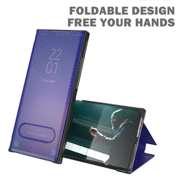 Smart-Калъф За Samsung Galaxy S10E S20 Ultra FE Note 10 S8 S9 Плюс NFC Калъф Матов Калъф-Награда От Въглеродни Влакна с Панти Капак За Телефон