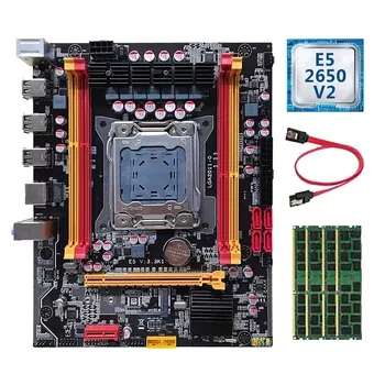 X79 дънна Платка PC + процесора E5 2650 V2 + 4X DDR3 4 GB ram + Кабел SATA Чип H61 LGA2011 4X Слот за памет DDR3 M. 2 дънна Платка NVME
