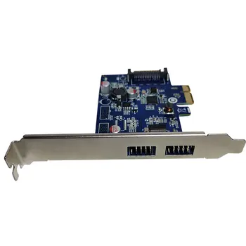 Допълнителна карта PCIe 2 Usb порта на Външния 2 порта 9pin 9-пинов USB2.0 Карта за разширяване на Bluetooth Usb WIFI PCI-E Адаптер Конвертор Карта
