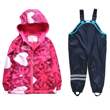Есенно - зимни детски ветрозащитный водоустойчив комплект детски дрехи за момичета, детски чанти открит ски костюм, сако