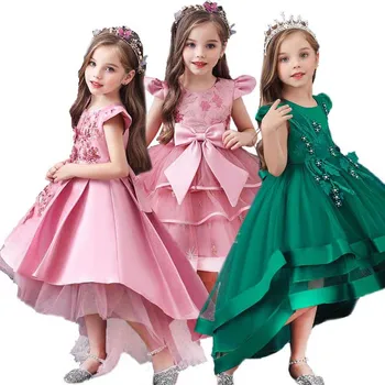 Коледна рокля, Елегантна Рокля на Принцеса, Детски Рокли За Момичета, Вечерна Рокля с цветя модел, Сватбена рокля за момичета от 3, 6, 10, 12 години