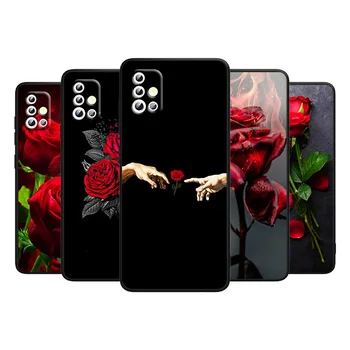 Красиви Червени Рози За Samsung Galaxy A91 A73 A72 A71 а a53 A51 A52 A42 A32 A33 в а23 A22 A21S A13 A12 Черен Калъф За вашия телефон