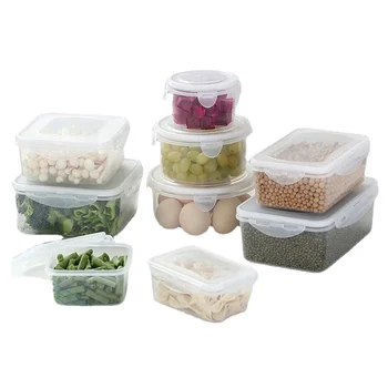 кухненски хладилник за хранителни продукти прозрачната кръгла, квадратна форма прясна пластмасова кутия за съхранение с капак