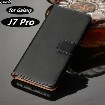 Луксозен калъф-портфейл За Samsung Galaxy J7 Pro J730G J730F, държач за карти, калъф-награда от Изкуствена Кожа, флип-надолу Капак, Калъф за Samsung J7 Pro GG