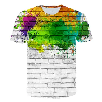 Нова Цветна Омайна Тениска с Хипнотичен принтом, Забавна 3D Фланелка с Къси ръкави Световъртеж, Директен доставка За Мъже И Жени