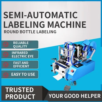 Означаваме машини за поставяне на етикети стикер кръгли бутилки машини за поставяне на етикети на стъклени бутилки пластмасови бутилки прозрачен полуавтоматный плосък