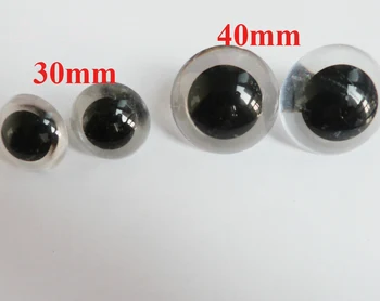 очите играчки за сигурност на голям размер 30мм/40 мм ясни пластмаса с бял трудна шайба за аксесоари животински плюш
