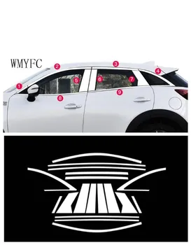 Подходящ За Mazda cx-3 cx 3 2015 2016 2017 2018 Неръждаема Прозорец Странично покритие прозорец Горна тапицерия автоаксесоари 18 бр.