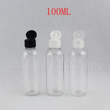 Прозрачна пластмасова бутилка с кръгла рамо обем 100 мл, Бутилка за опаковане на Гел за душ / Лосион обем 100 куб. см, Под-бутилираща за грим