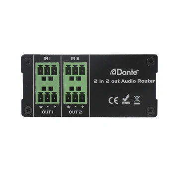 Професионален Dante Аудио 2 в 2 от Звука Dante Предавател Конвертор Подкрепа 12v Dc Източник на Захранване за Системата за i/o Панел