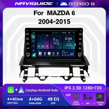 Сензорен Екран WiFi CARPLAY IPS GPS Навигация За Mazda 6 2004-2015 Android 10 2 Din Автомагнитола Авто Мултимедиен Плеър, Bluetooth