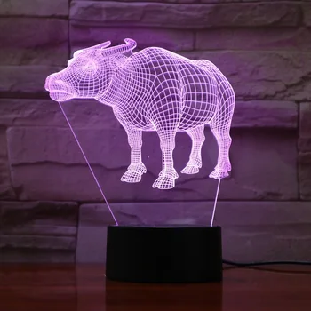 Серия Крави 3D лека нощ Led Цветен Сензорен Пулт за Дистанционно Управление Настолна Лампа Бул лека нощ Декорация на Дома, Подаръци, Играчки за Деца Дете