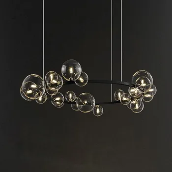 Скандинавска лампа за дневна проста модерна обстановка на луксозен лек балон трапезария полилей