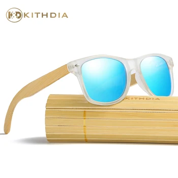 Слънчеви очила Kithdia с прозрачни рамки, дървени Поляризирани Слънчеви очила ръчно изработени бамбукови Крака и поддръжка на дропшиппинга / да Предостави на снимки #KD046