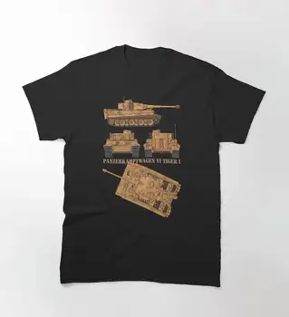 Танкова VI Тигър I WW2 Схеми Танкове Германската Армия Подарък Мъжка Тениска