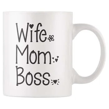 Чаша за Смешните напитки Съпруга, Майка на Шефа Кафеена Чаша 11 грама-Качествен Подарък за Рожден Ден на Жените – най-Добрата Новост Офис Чаша
