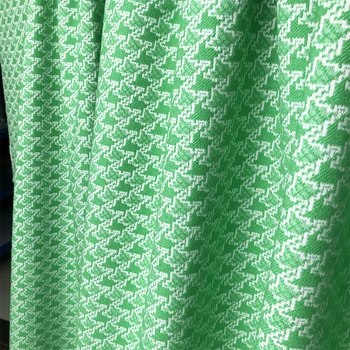 Ярко-зелена жаккардовая плат в клетката, пролетно-есенни женски твърда козина с виртуален скелет, модерен плат за дрехи, безплатна доставка